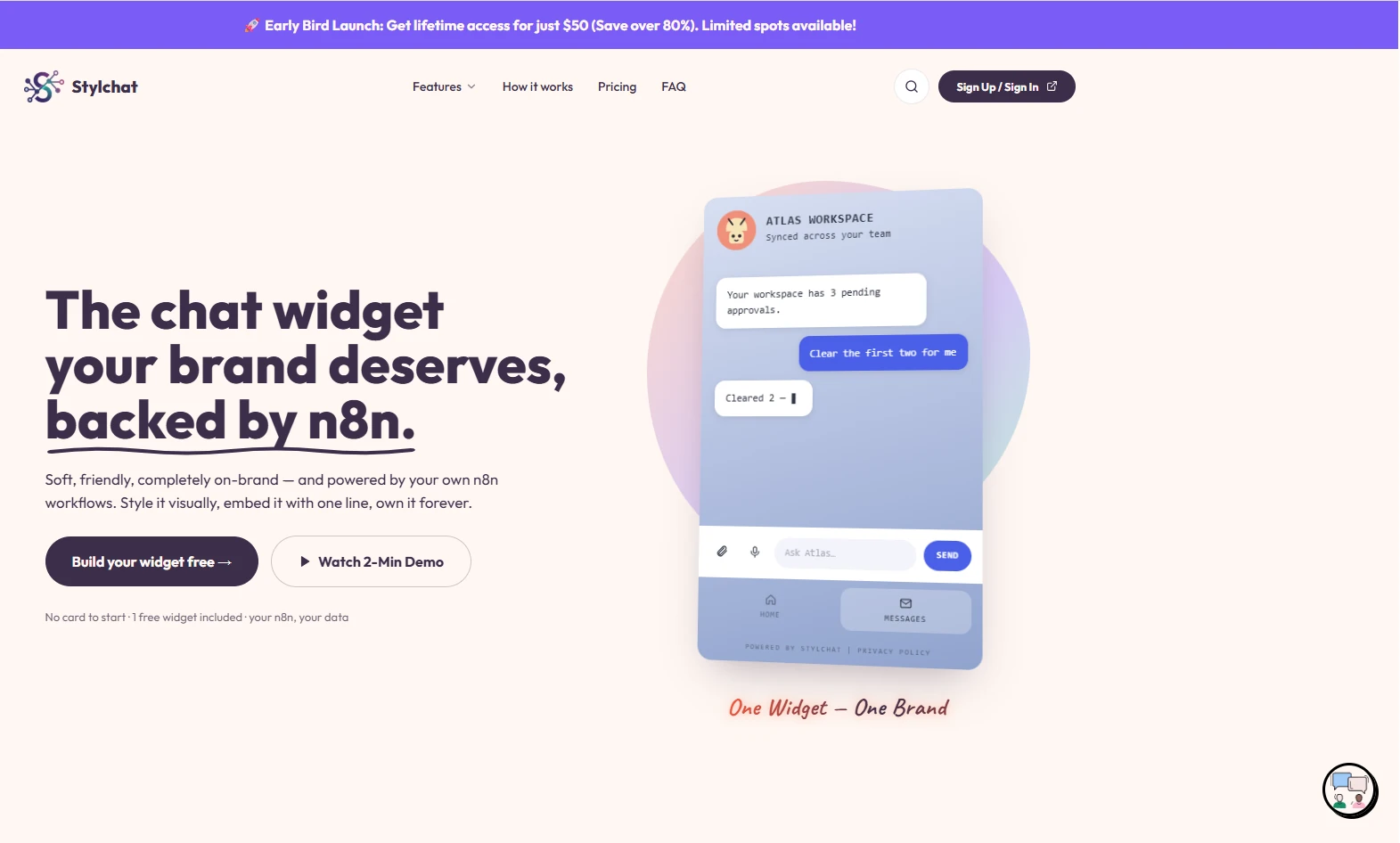 Stylchat: soft, friendly chat widgets powered by your own n8n workflows.