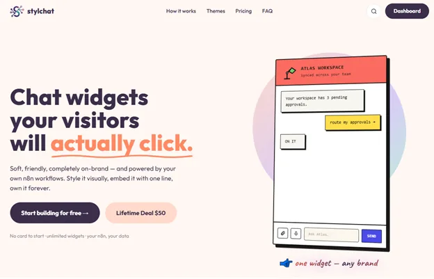 stylchat: soft, friendly chat widgets powered by your own n8n workflows.