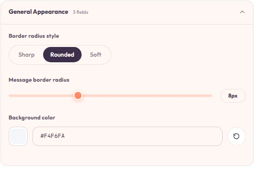 Chat Window panel — general appearance: border radius and background color.