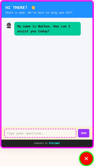 Widget with the sample custom CSS applied.