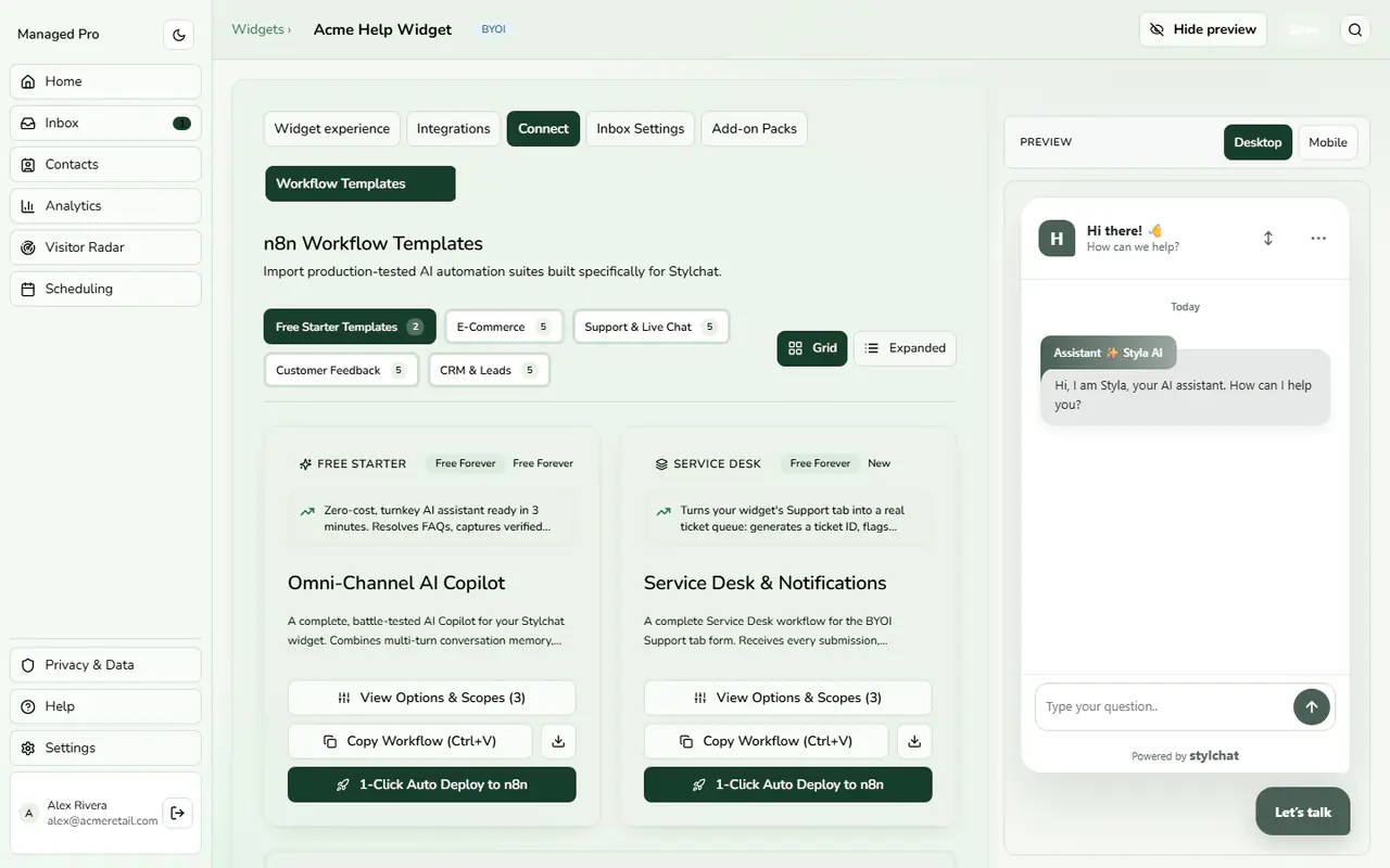 Workflow templates grouped by use case.