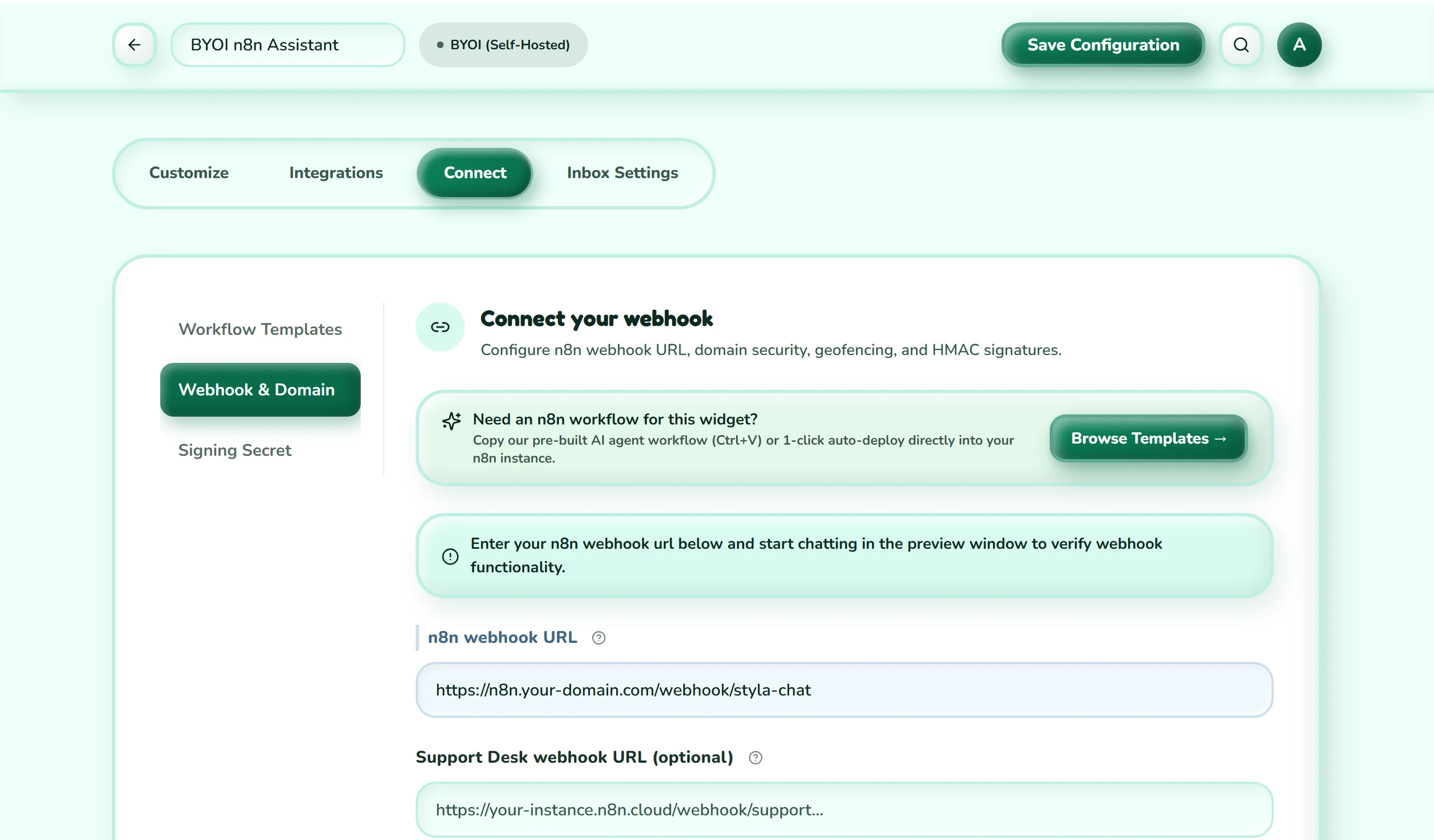 Domain lock and webhook interface.