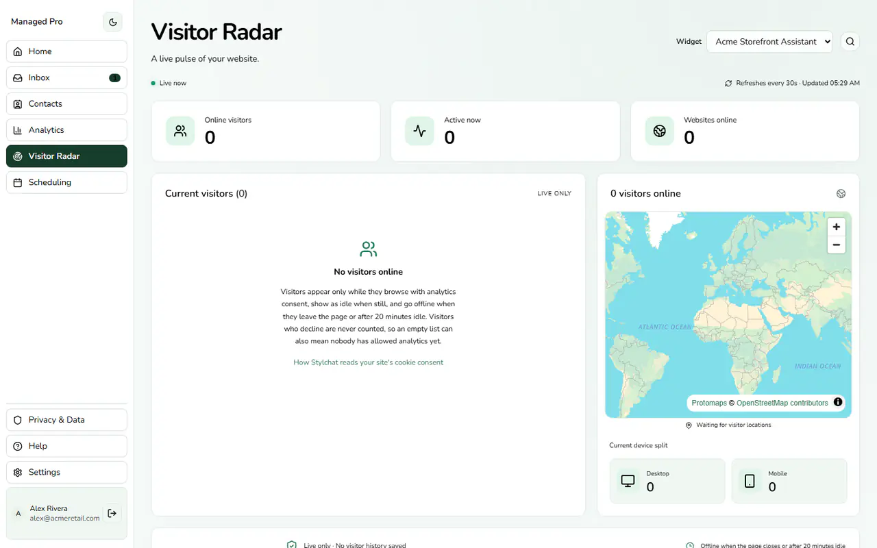 Visitor Radar.